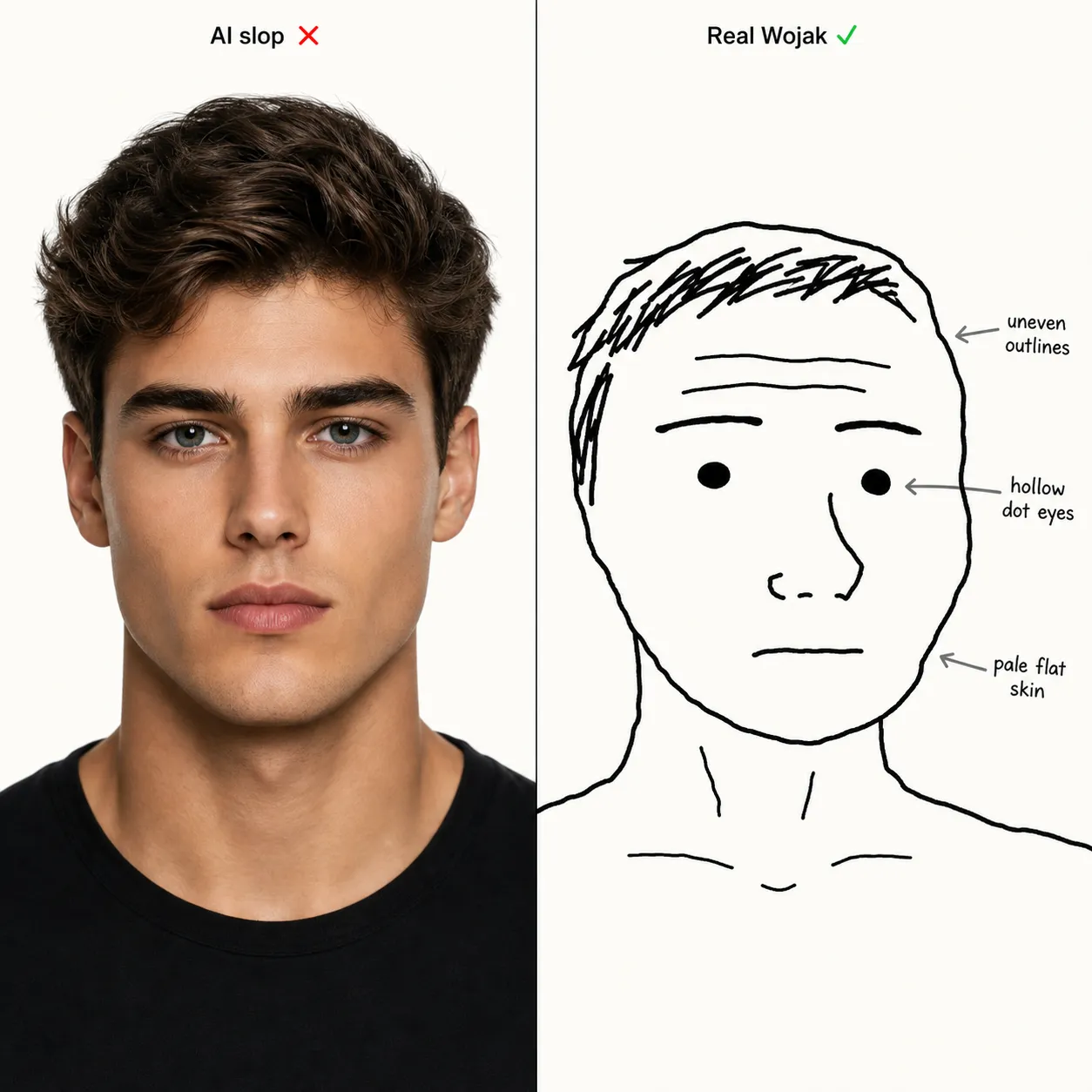 Real Wojak Aesthetic — Not AI-Smoothed Slop