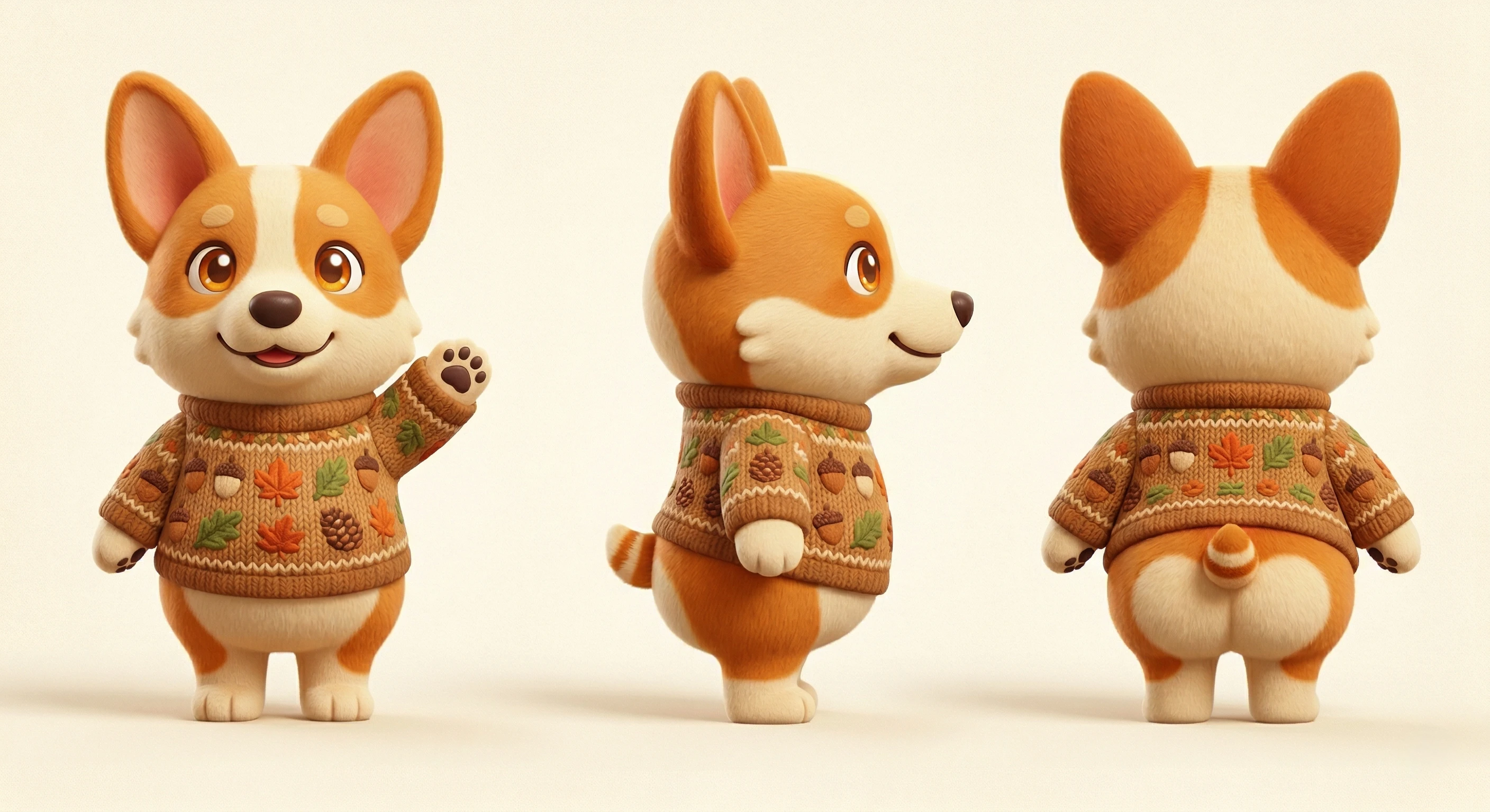 Full-body Animal Crossing villager design with custom clothing, accessories, and a complete standing pose.