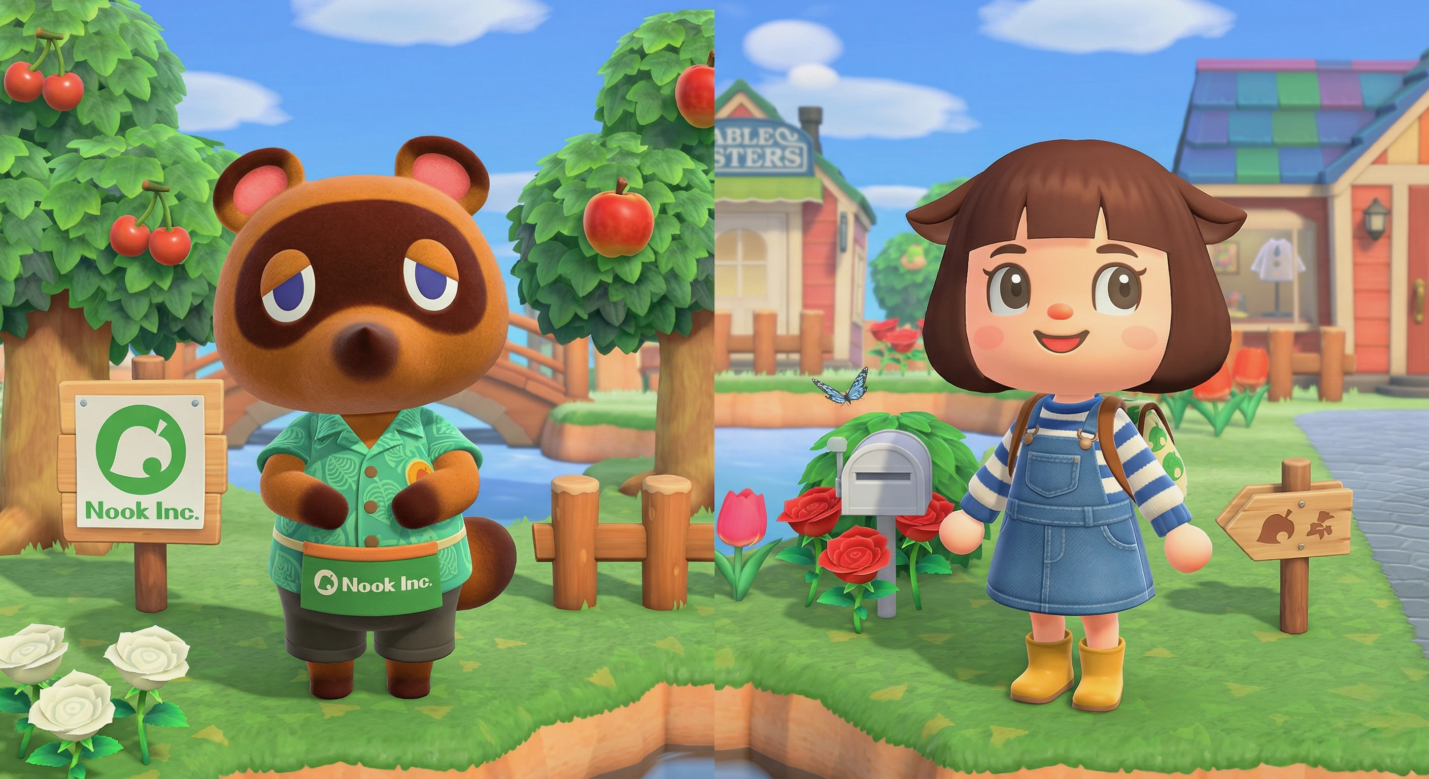 Animal Crossing avatar set with human and animal characters in a matching cute 3D profile style.